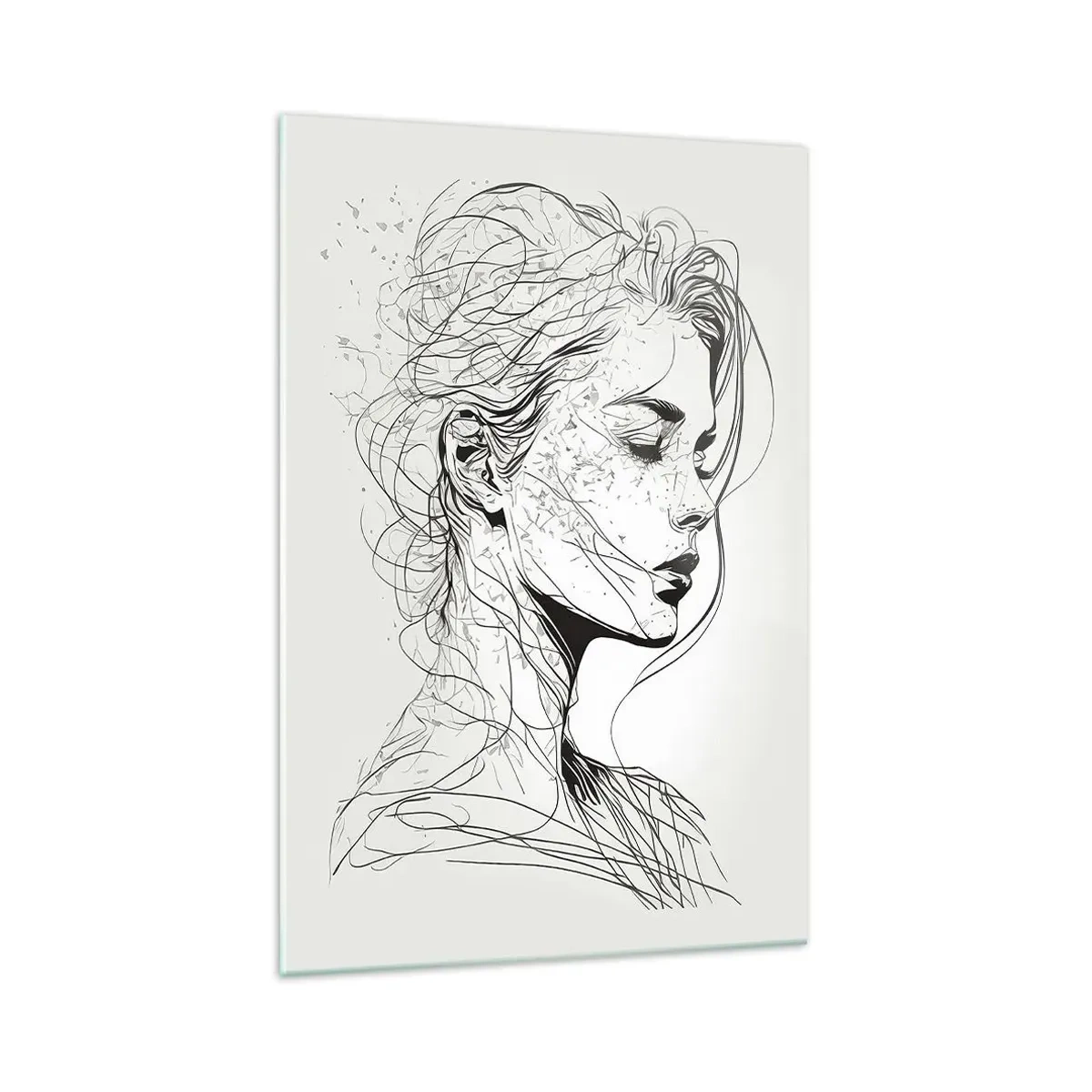 Tablou pe sticlă - Desenată cu linii - 70x100 cm