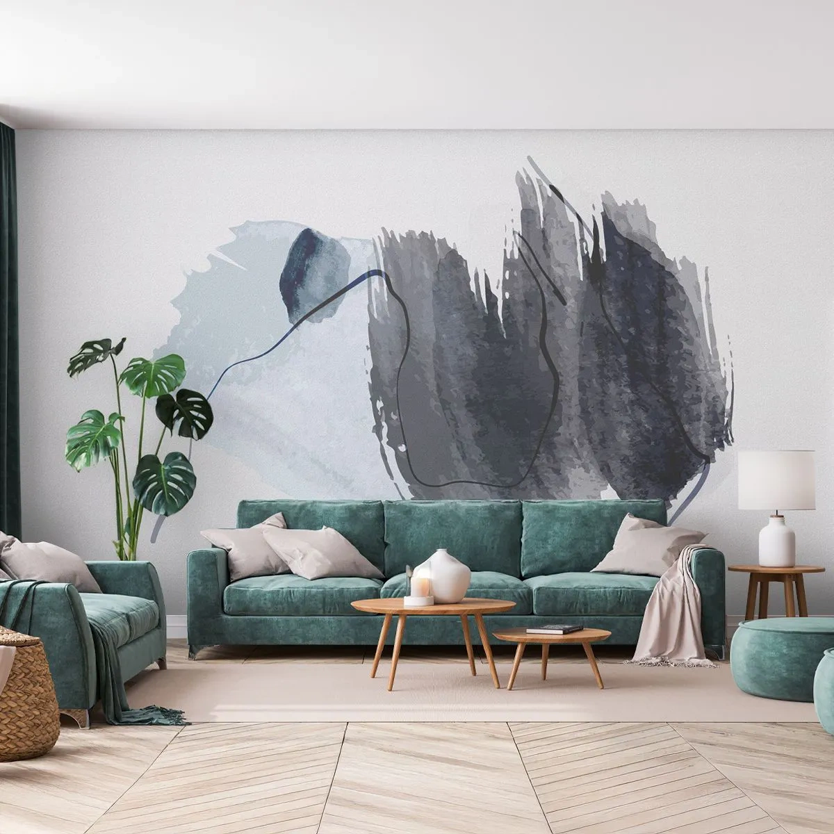 Tapet Premium Sand - Intensitate și mișcare - Abstracția, Bucată, Pictura - 350x256 cm