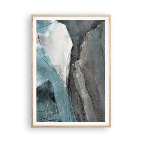 Poster în ramă de stejar deschis - Abstracție: roci și gheață - 70x100 cm