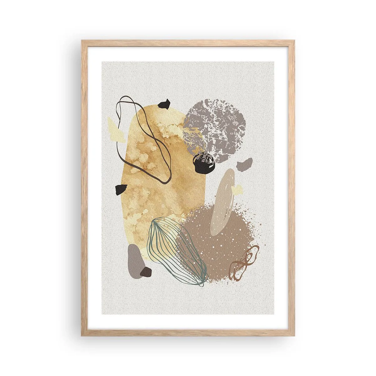 Poster în ramă de stejar deschis - Fluiditatea aplicată - 50x70 cm