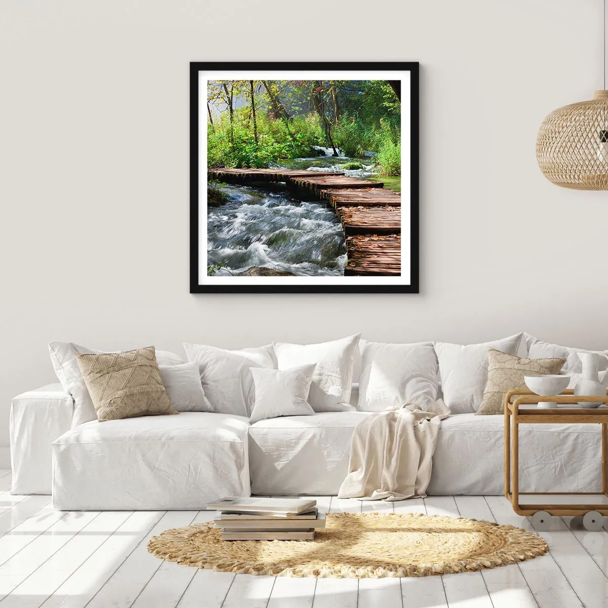 Poster în ramă neagră - Cascadă spumoasă - 30x30 cm