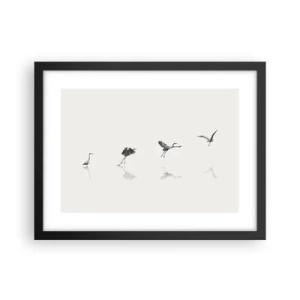 Poster în ramă neagră - Patru pași simpli - 40x30 cm