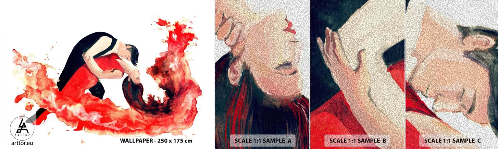 Mostră tapet Premium Sand - Tango - un val senzual - Dans, Muzică, Dansatori - 100x30 cm