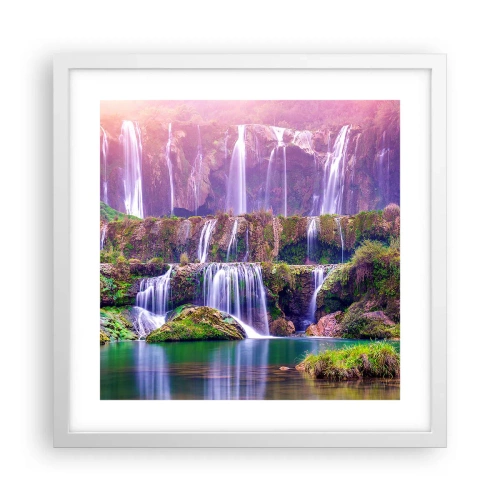 Poster în ramă albă - Scara către cer - 40x40 cm