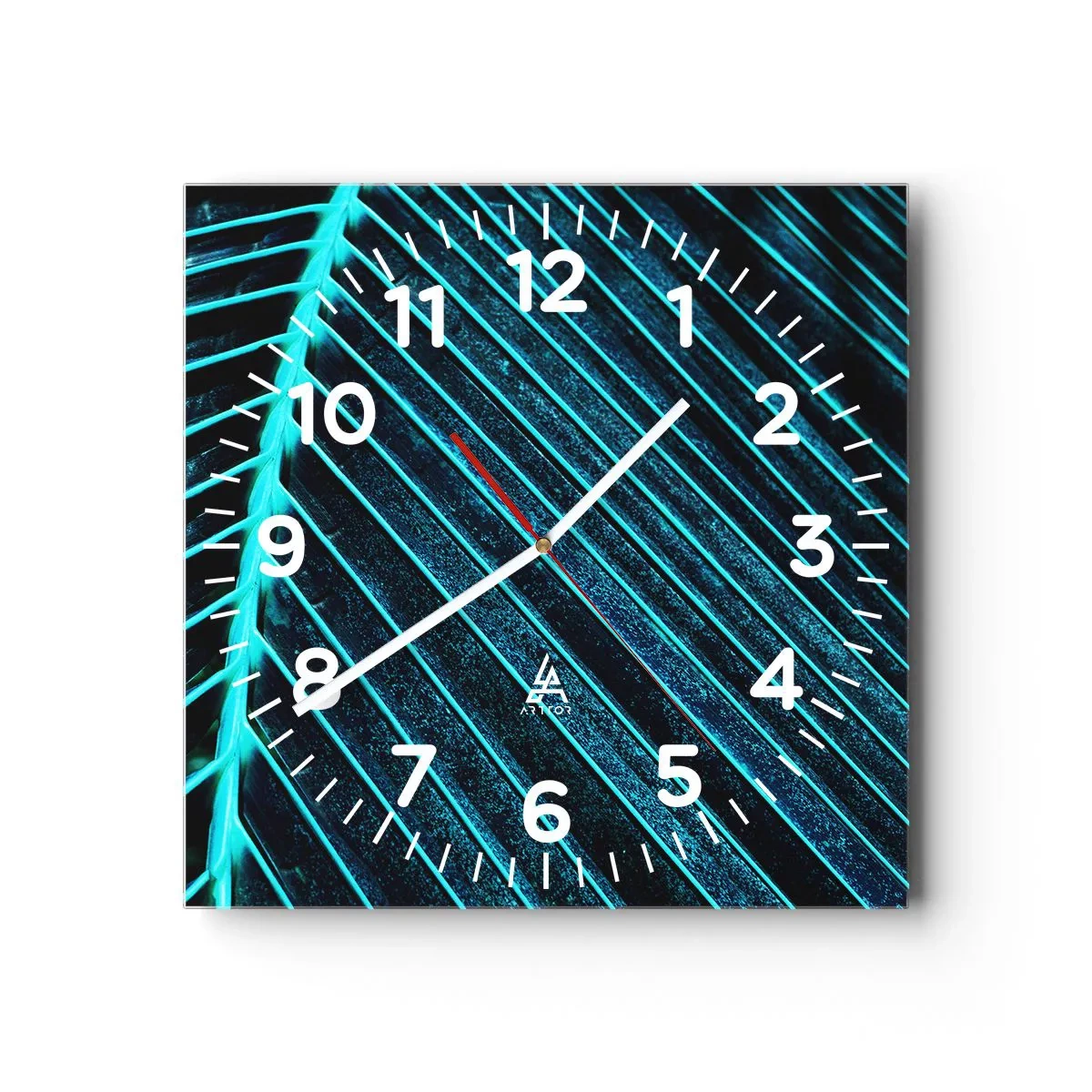 Ceas de perete - Ceas pe sticlă - Textura verdelui - 30x30 cm