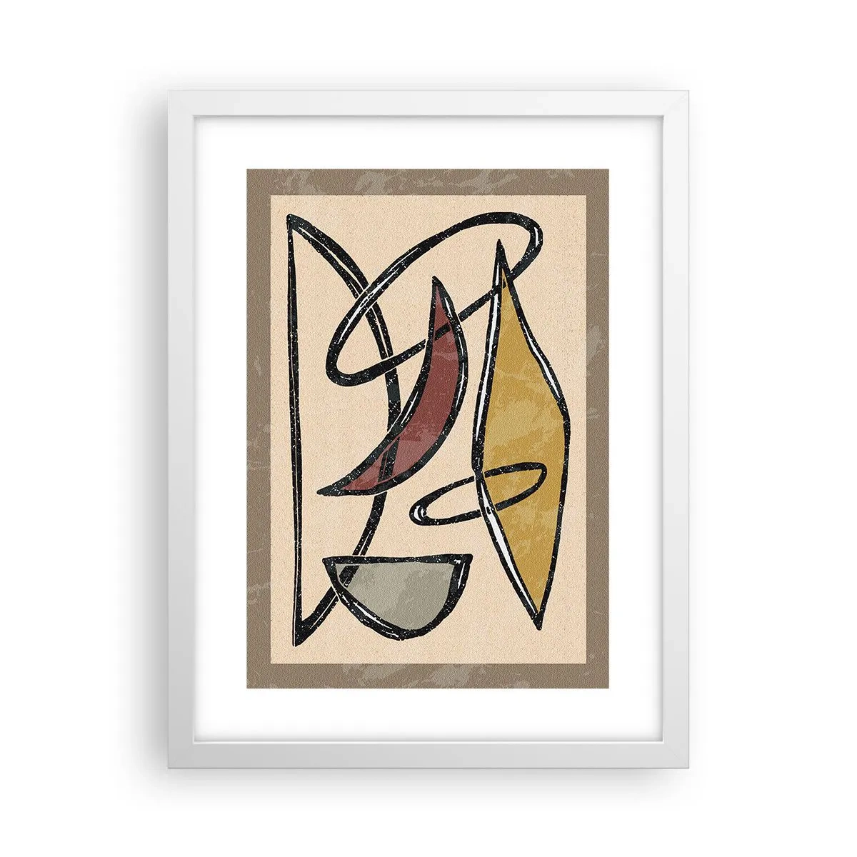 Poster în ramă albă - Compoziție - arcuri și ovale - 30x40 cm