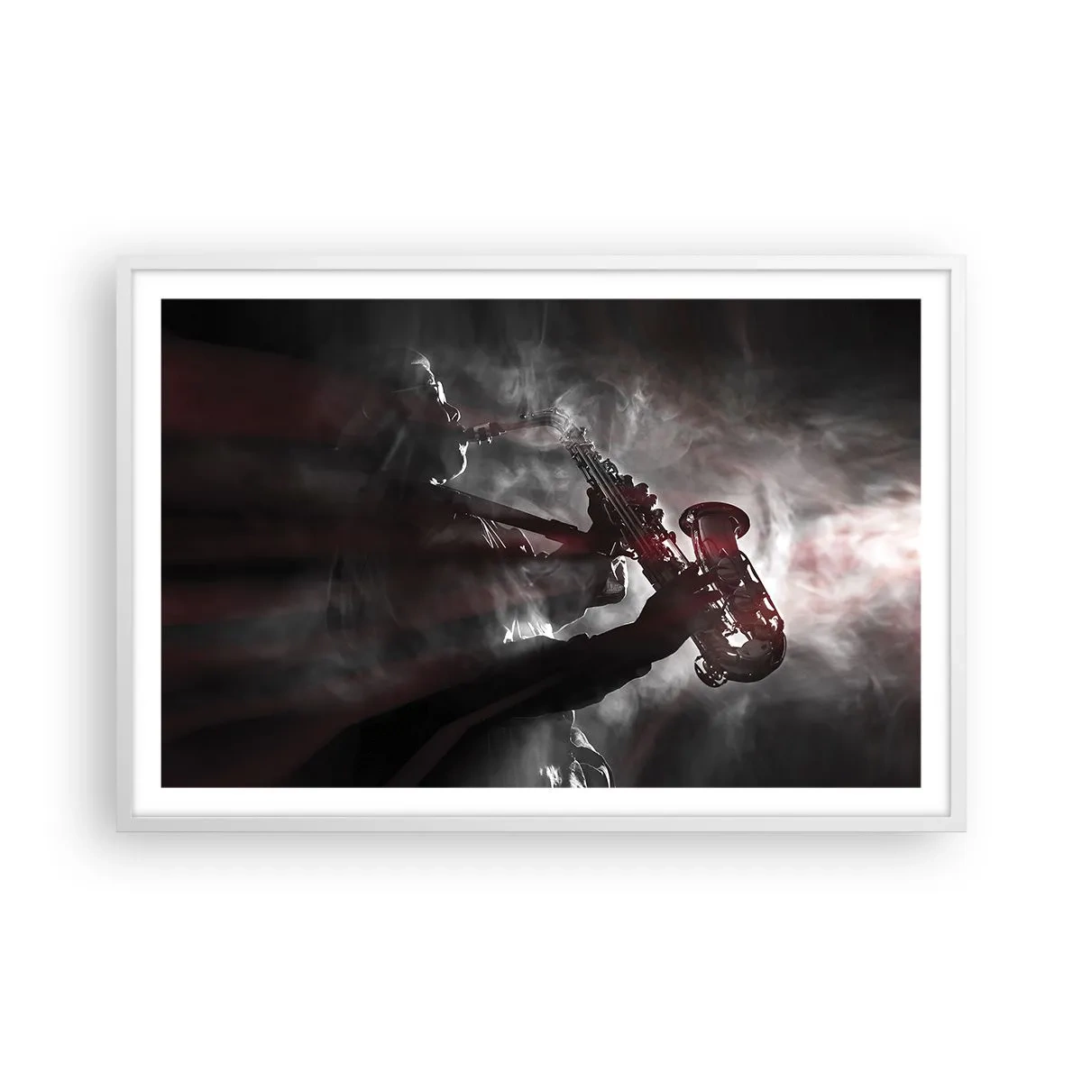 Poster în ramă albă - În aburul jazzului - 91x61 cm
