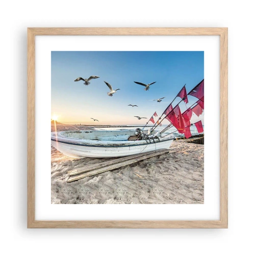 Poster în ramă de stejar deschis - O odihnă binemeritată - 40x40 cm