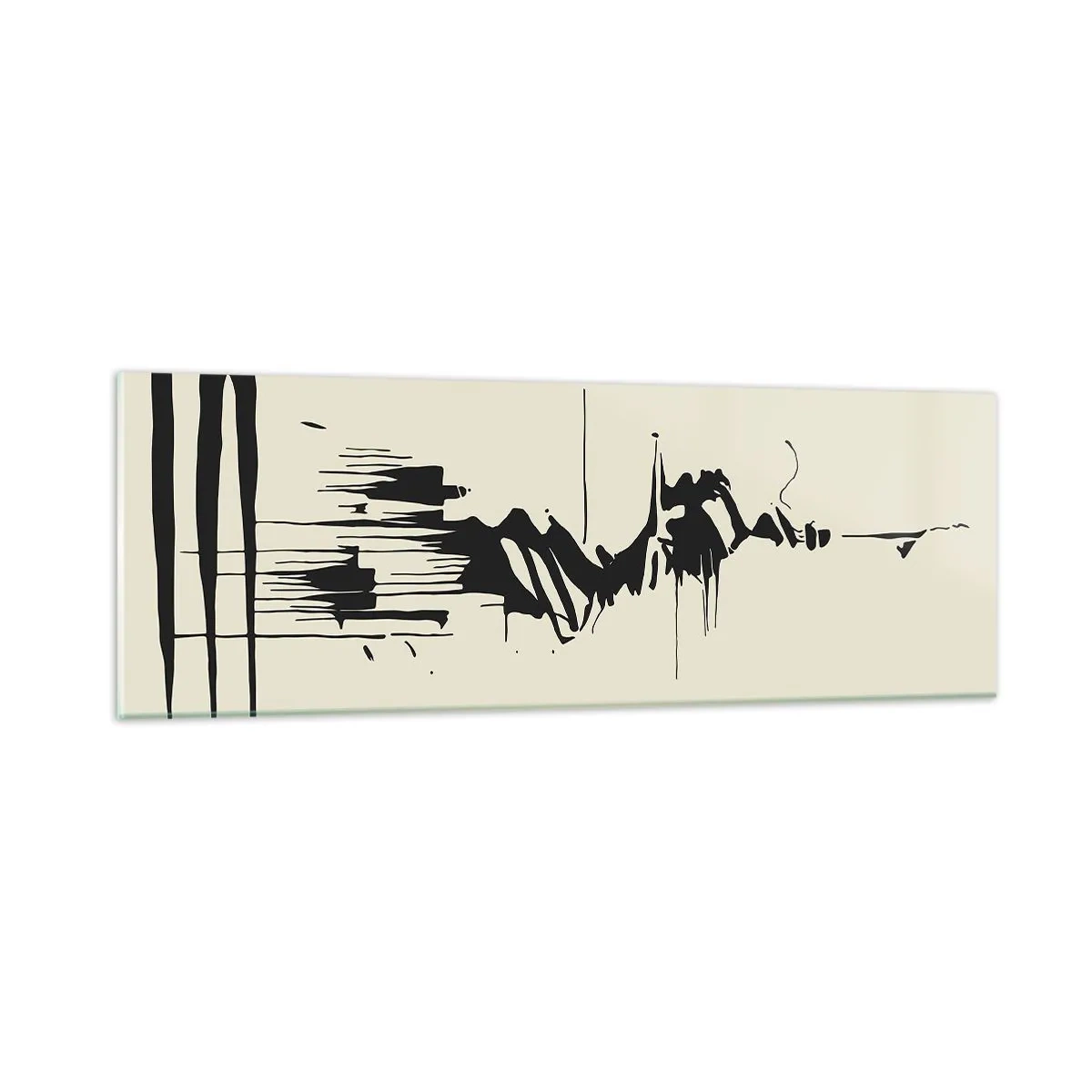 Tablou pe sticlă - Abstracție pripită - 90x30 cm