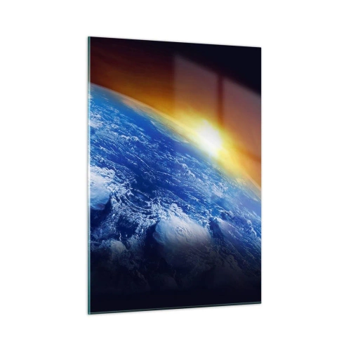 Tablou pe sticlă - Răsărit de soare deasupra planetei albastre - 50x70 cm