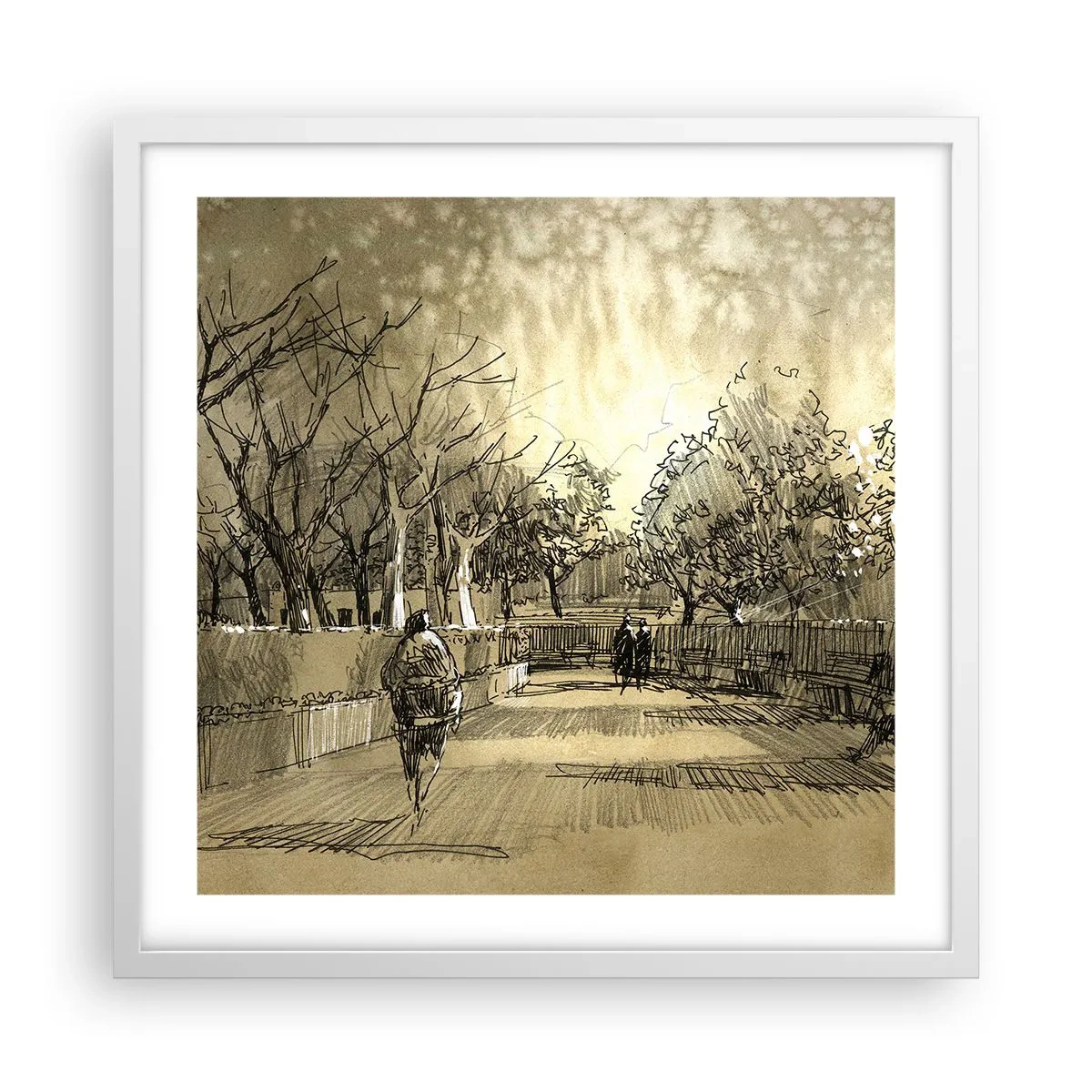 Poster în ramă albă - Un moment reținut cu pene - 50x50 cm
