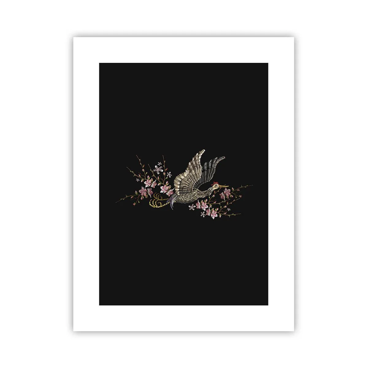 Poster - Pasăre exotică brodată - 30x40 cm