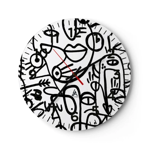 Ceas de perete - Ceas pe sticlă - Chipuri și miraje - 30x30 cm
