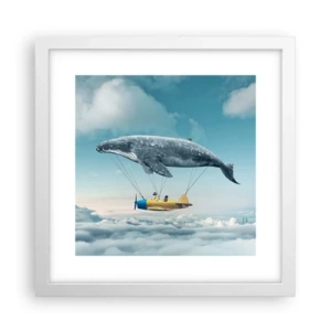 Poster în ramă albă - De ce nu? - 30x30 cm