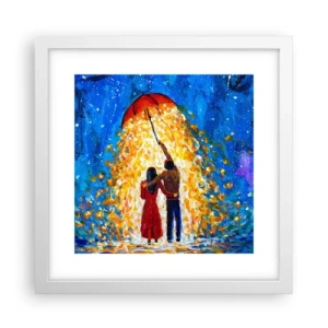 Poster în ramă albă - Magia unei seri ploioase? - 30x30 cm