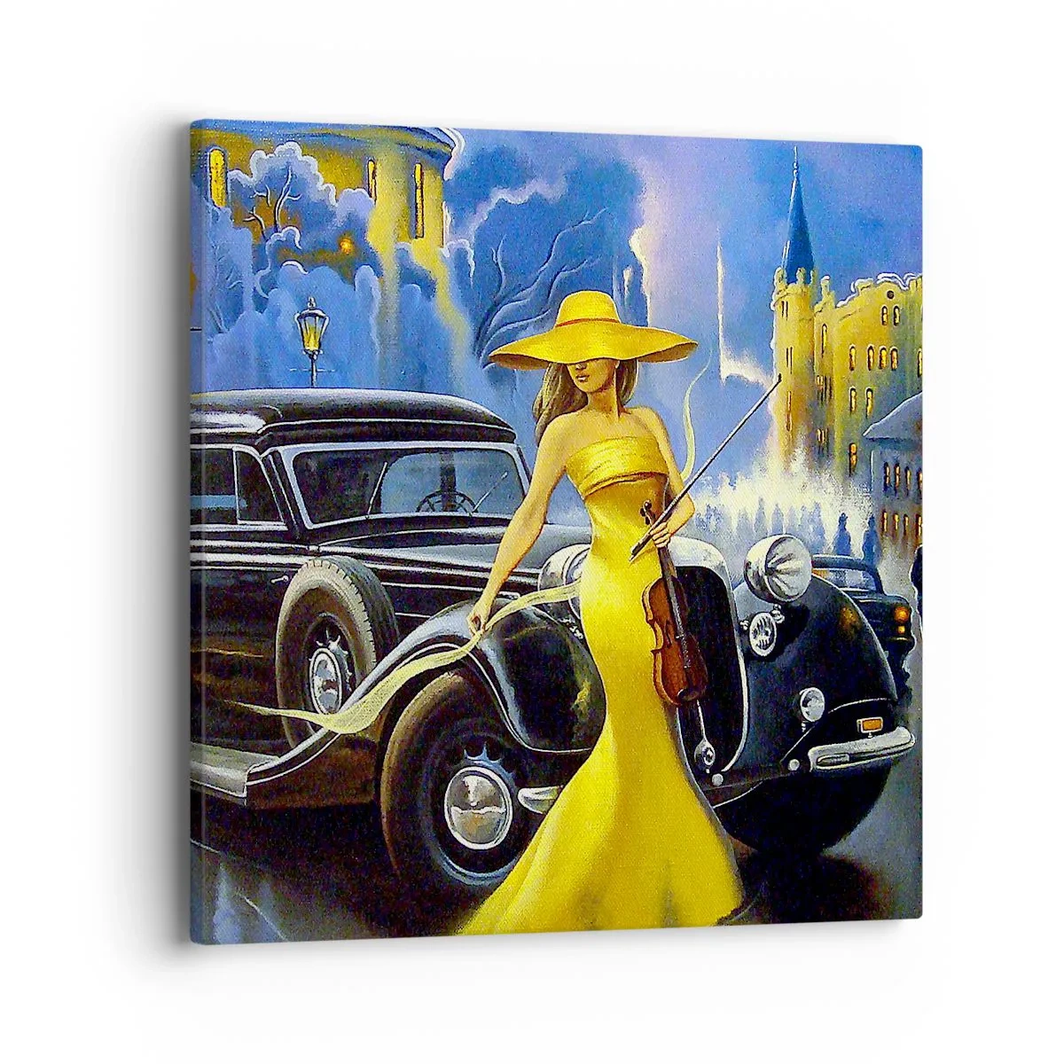 Tablou pe pânză - Nocturne pentru vioară și dragoste - 40x40 cm