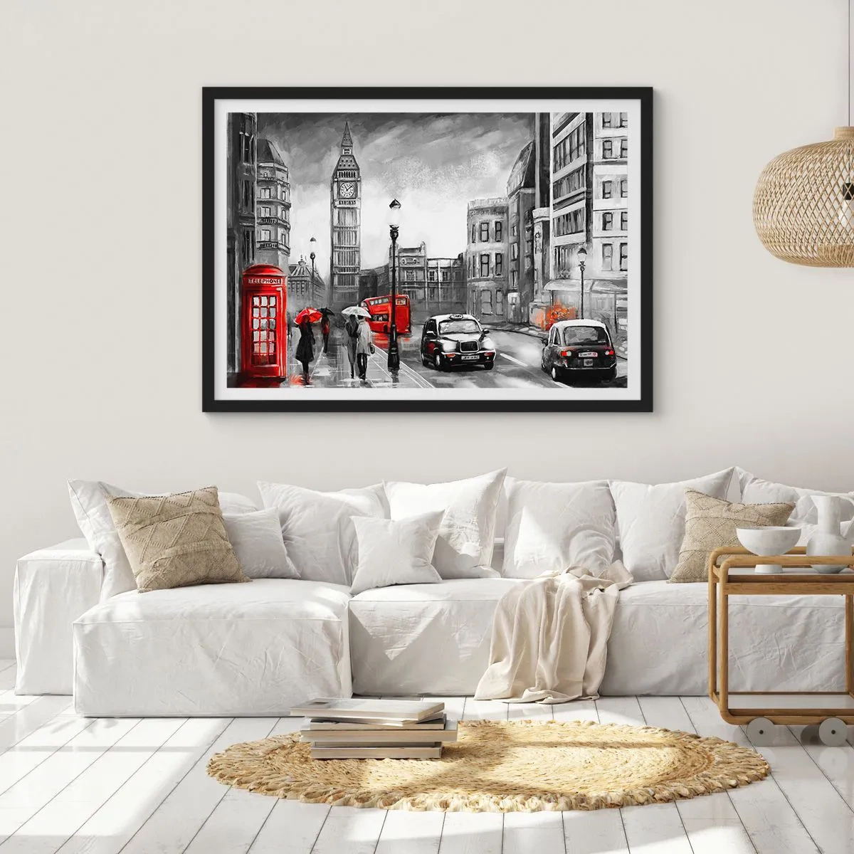 Poster în ramă neagră - Nu este deloc un oraș gri - 70x50 cm