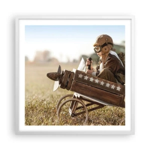 Poster în ramă albă - Porniți spre vis - 60x60 cm