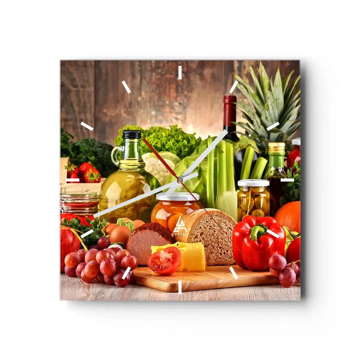 Ceas de perete - Ceas pe sticlă - Afumate, prăjite, marinate - 40x40 cm