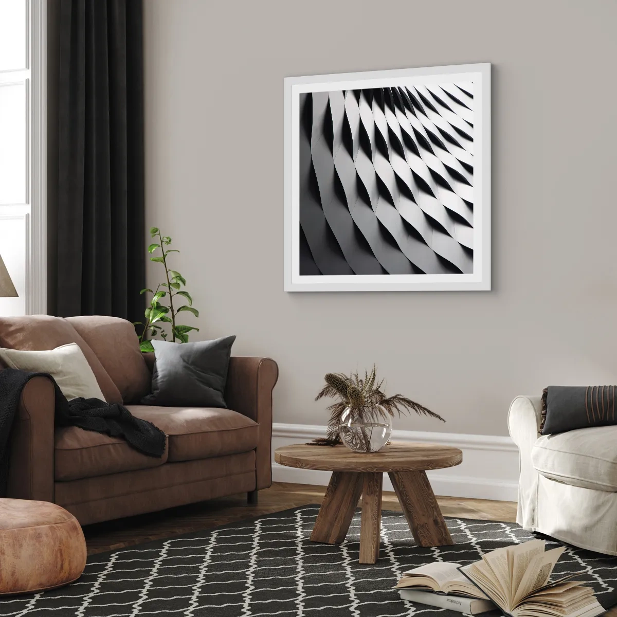 Poster în ramă albă - Pe suprafața valurilor - 30x30 cm