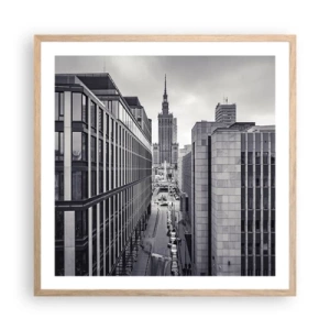 Poster în ramă de stejar deschis - Vale citadină din Varșovia - 60x60 cm