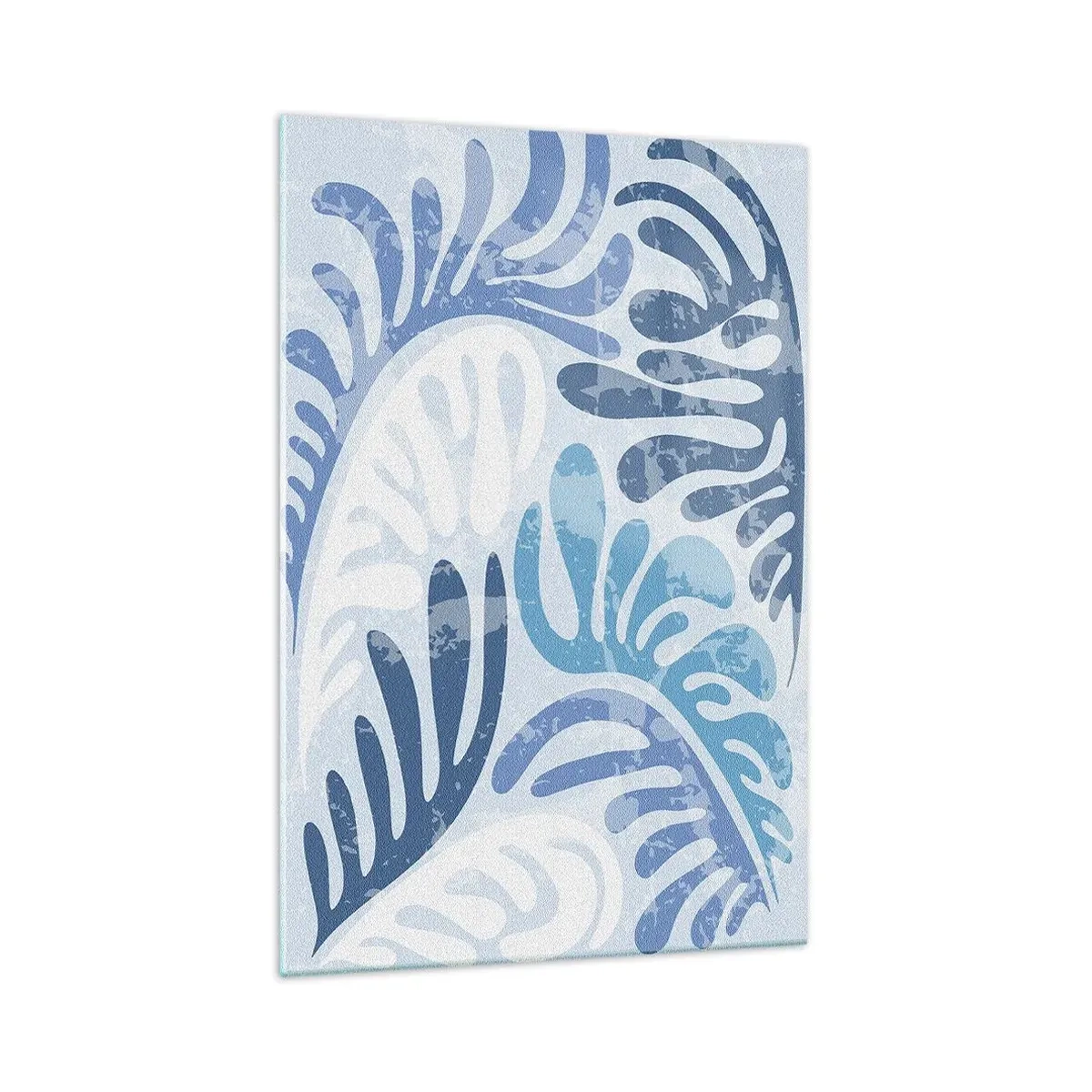 Tablou pe sticlă - Ferigi albastre - 70x100 cm