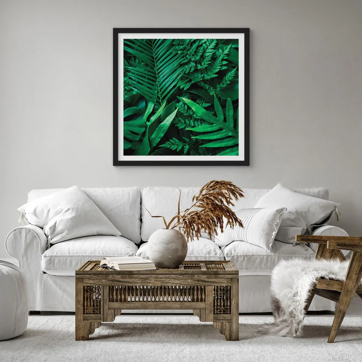 Poster în ramă neagră - Înfășurate în verde - 30x30 cm