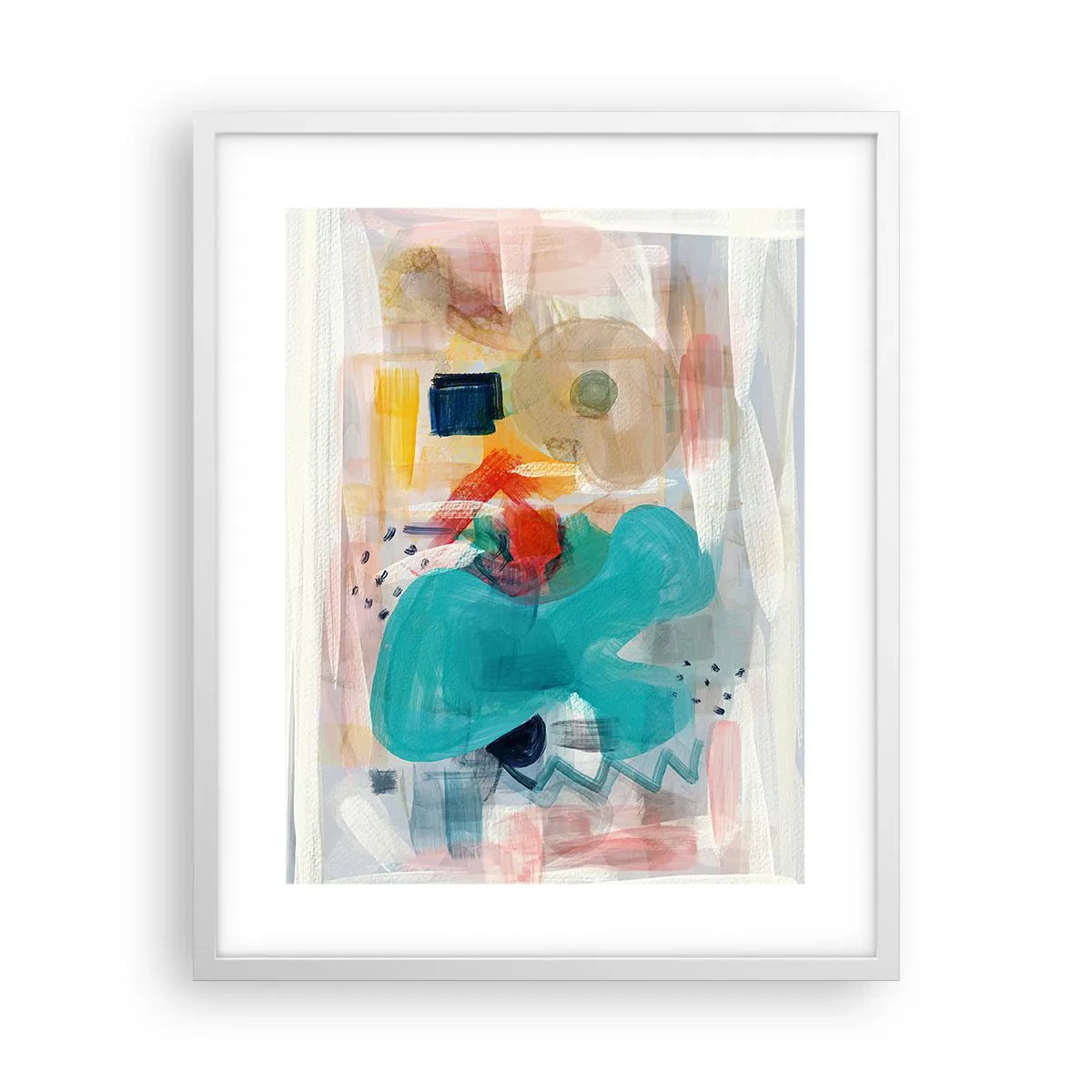 Poster în ramă albă - Joc plin de culoare - 40x50 cm