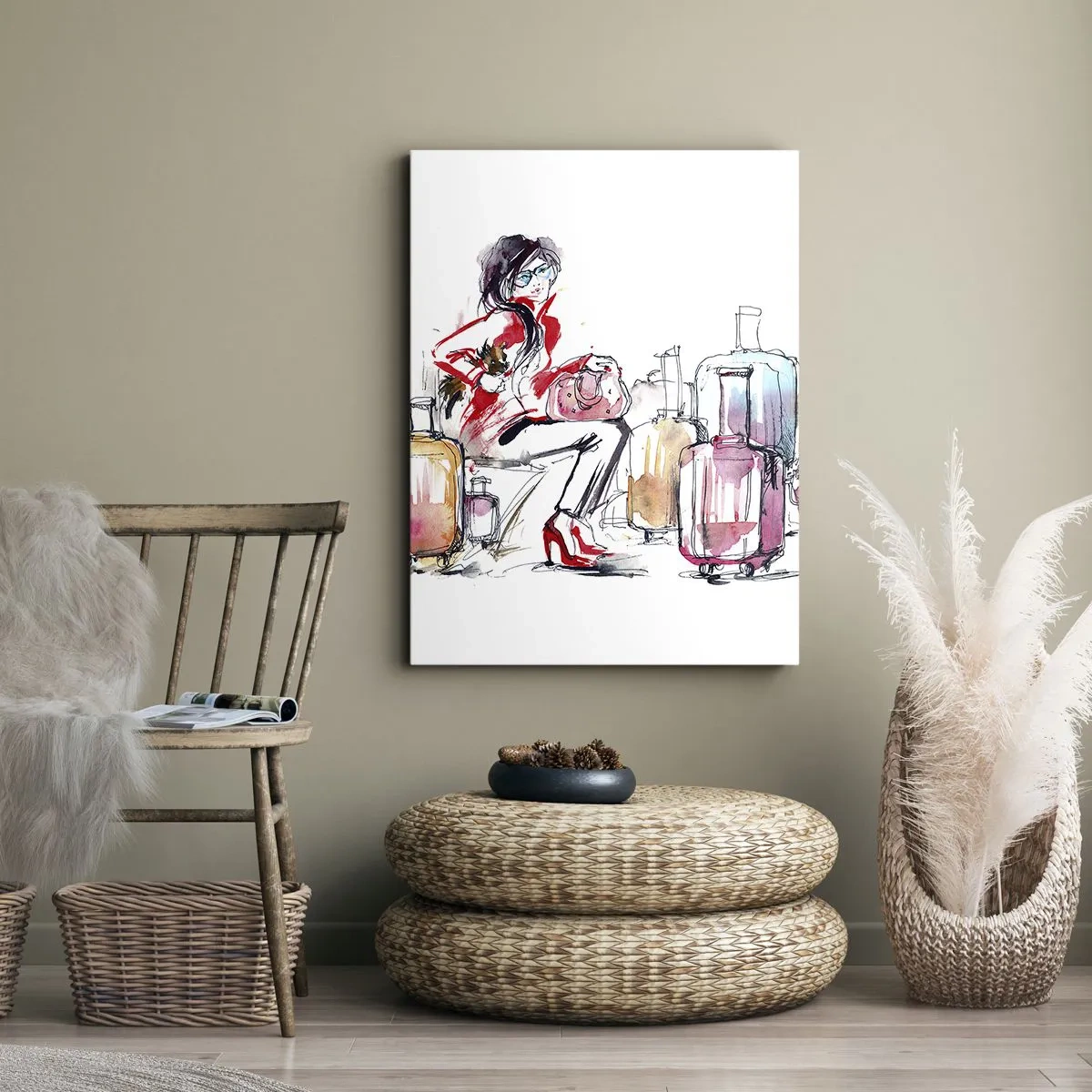 Tablou pe pânză - Să ne așezăm înainte de călătorie - 55x100 cm