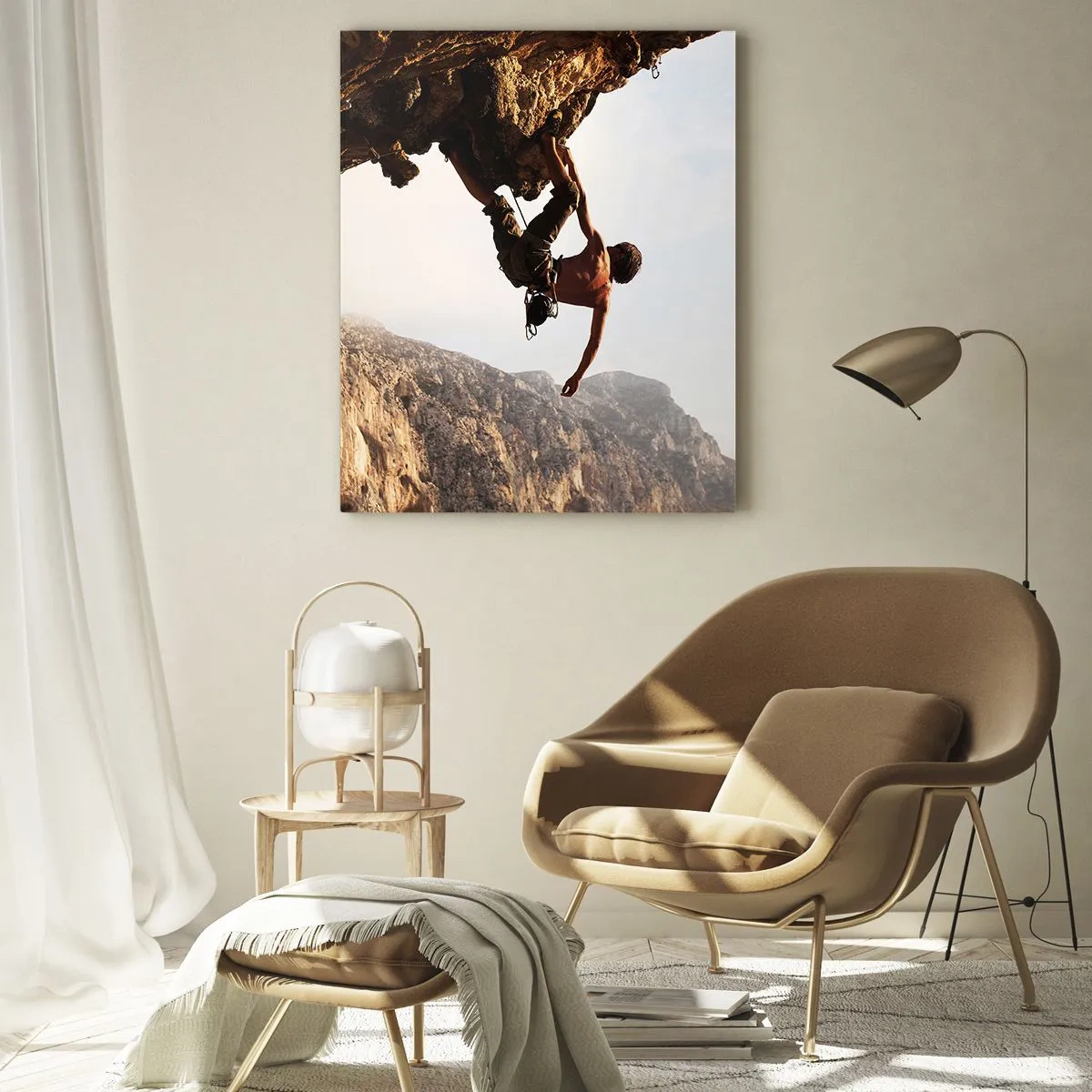 Tablou pe sticlă - Lumea s-a micșorat într-un pumn pe un afloriment de bolovani - 50x70 cm