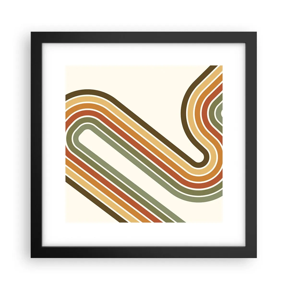 Poster în ramă neagră - Cu zigzag până la destinație - 30x30 cm