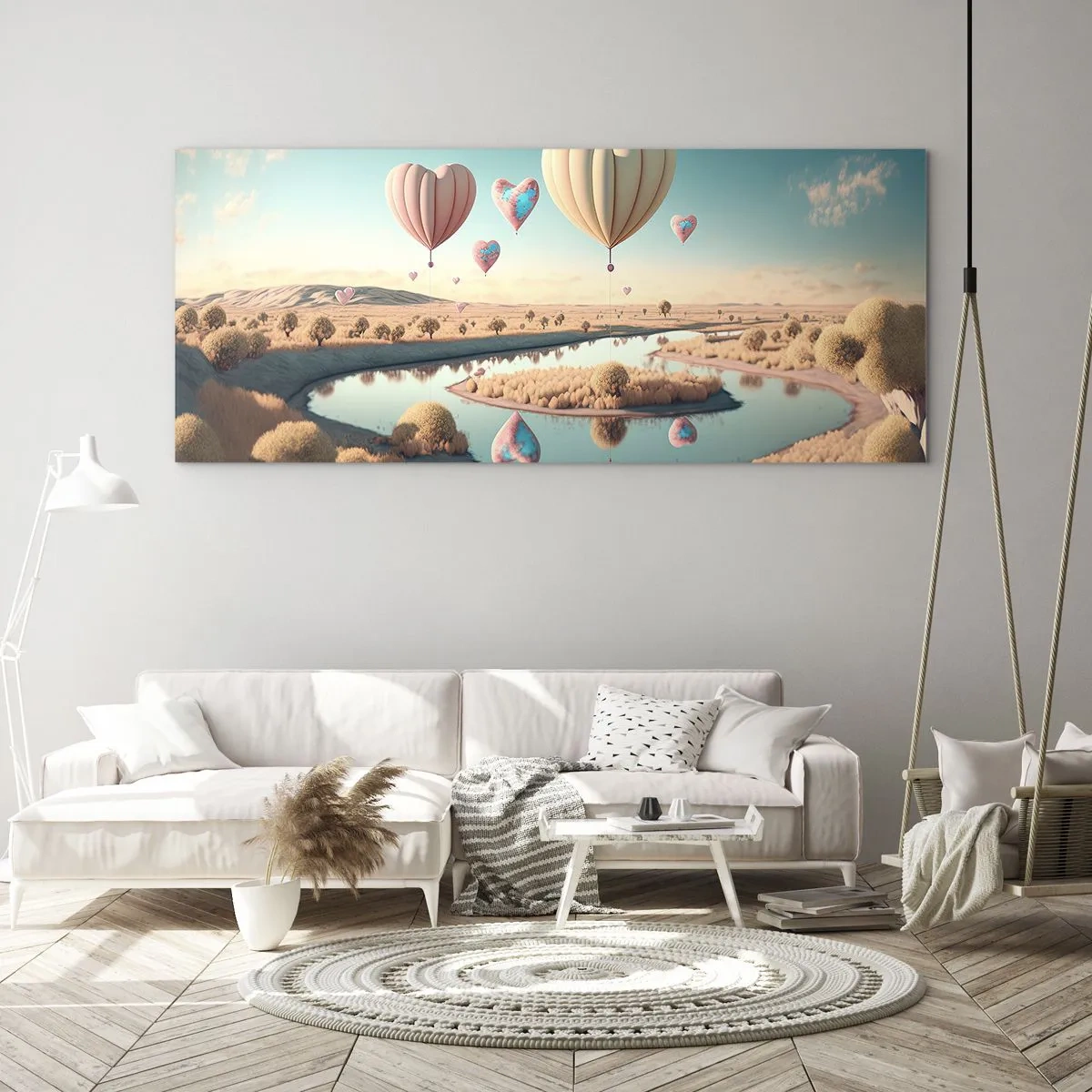 Tablou pe sticlă - Iubirea ne înalță - 100x40 cm