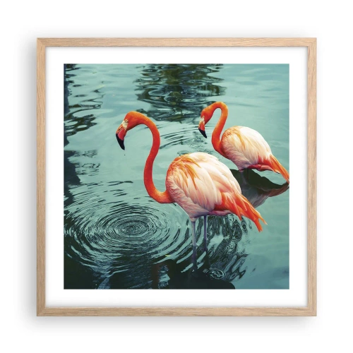 Poster în ramă de stejar deschis - Suntem bune de revistele de modă - 50x50 cm