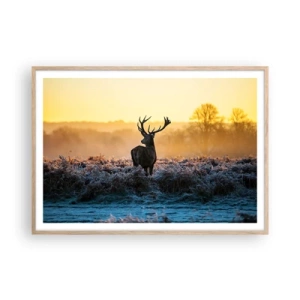 Poster în ramă de stejar deschis - Încoronat pe domeniul său - 100x70 cm
