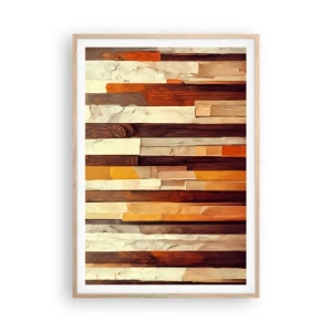 Poster în ramă de stejar deschis - Imnul copacilor din pădure - 70x100 cm