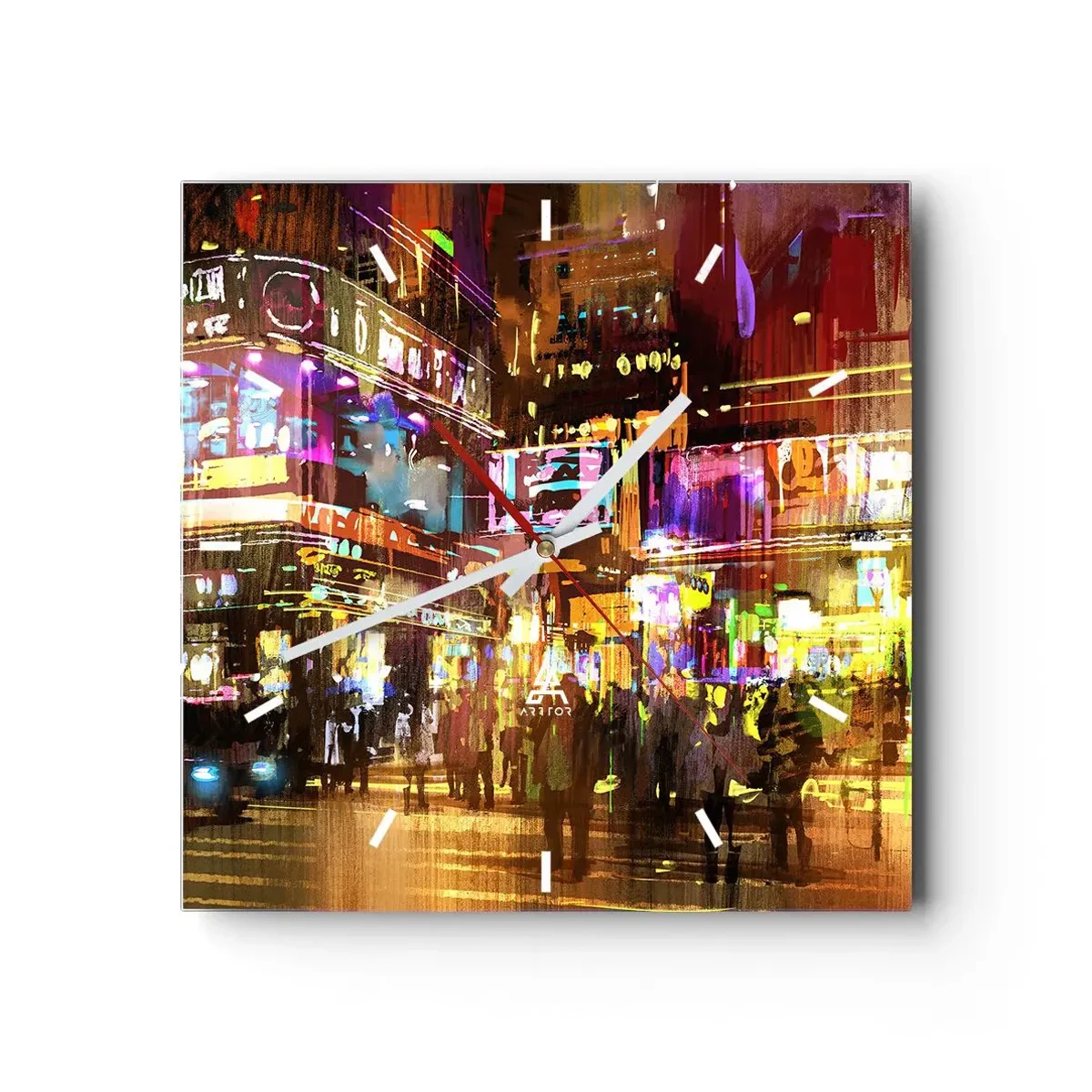 Ceas de perete - Ceas pe sticlă - Într-o mare de lumină - 40x40 cm