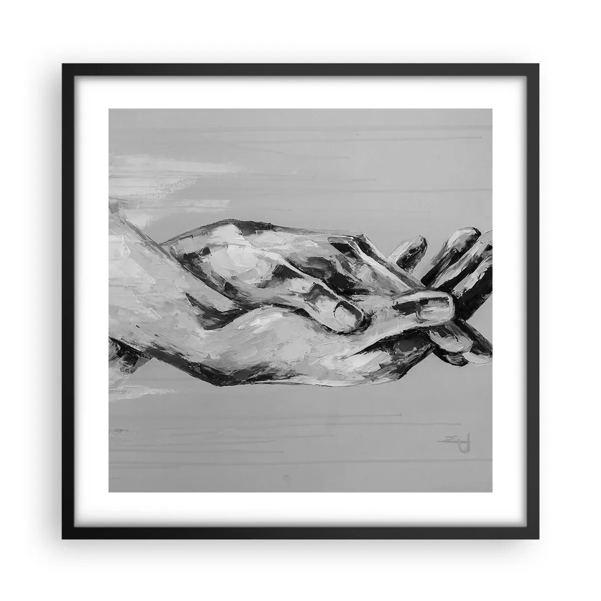 Poster în ramă neagră - Începutul... - 50x50 cm