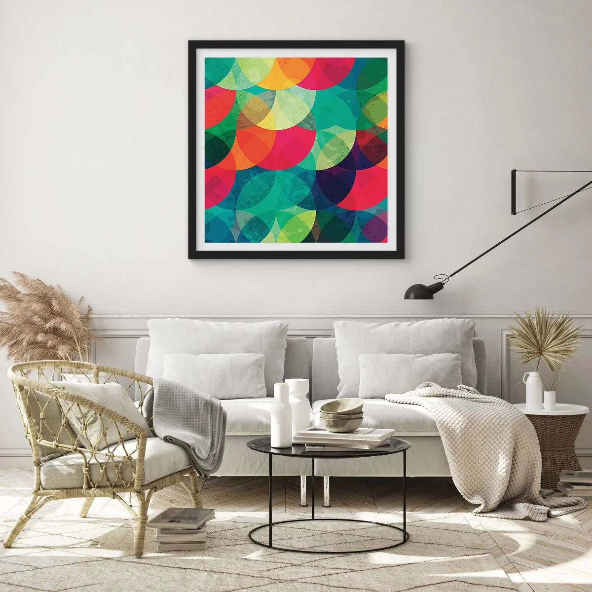Poster în ramă neagră - Să intrăm în curcubeu - 30x30 cm