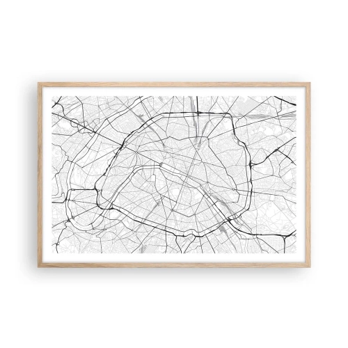 Poster în ramă de stejar deschis - Floarea Parisului - 91x61 cm