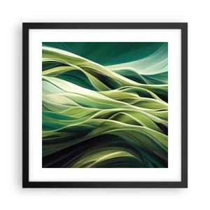 Poster în ramă neagră - Un joc abstract de verde - 40x40 cm