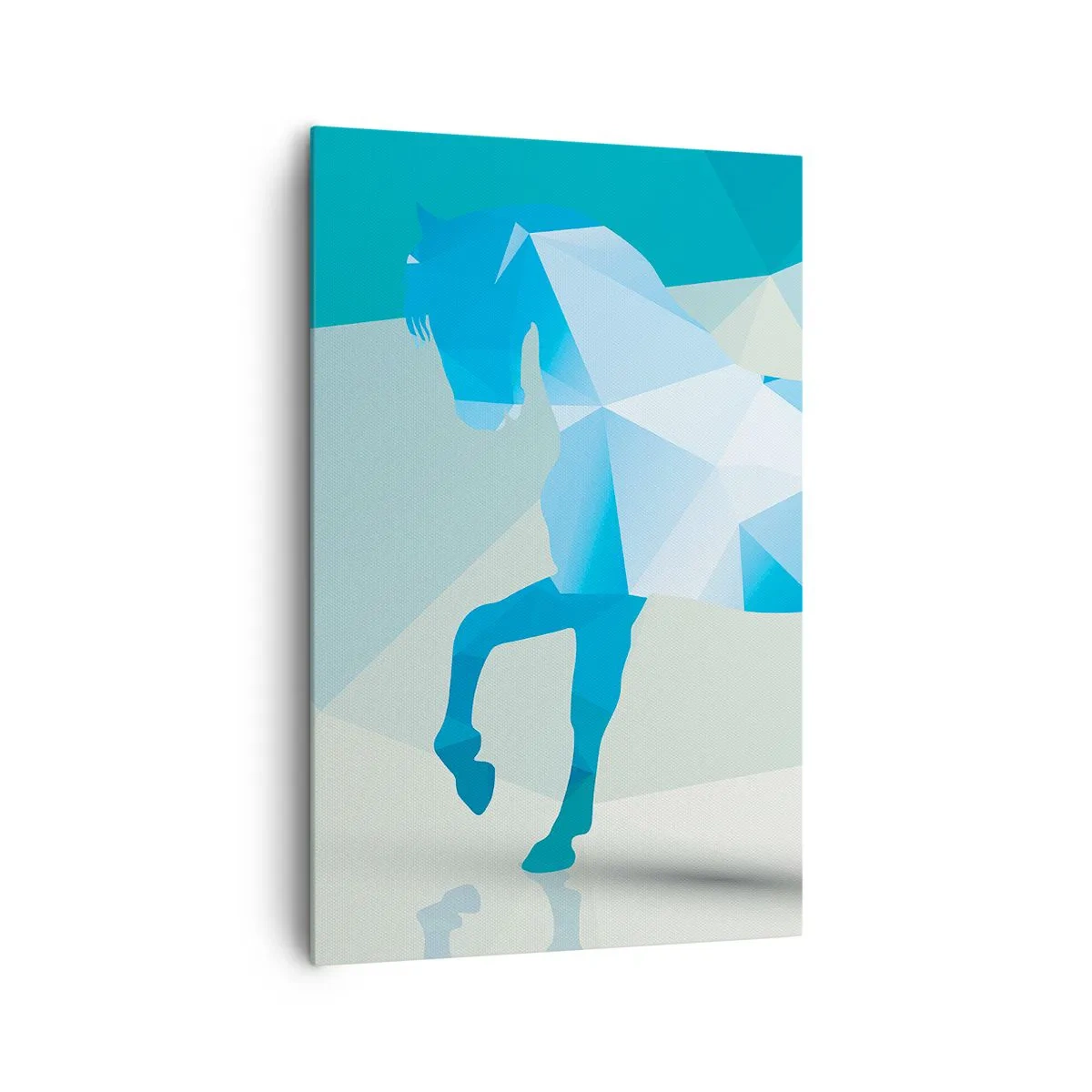 Tablou pe pânză - Cal geometric în turcoaz - 80x120 cm