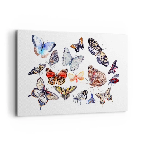 Tablou pe pânză - Un roi colorat de dantelă - 120x80 cm