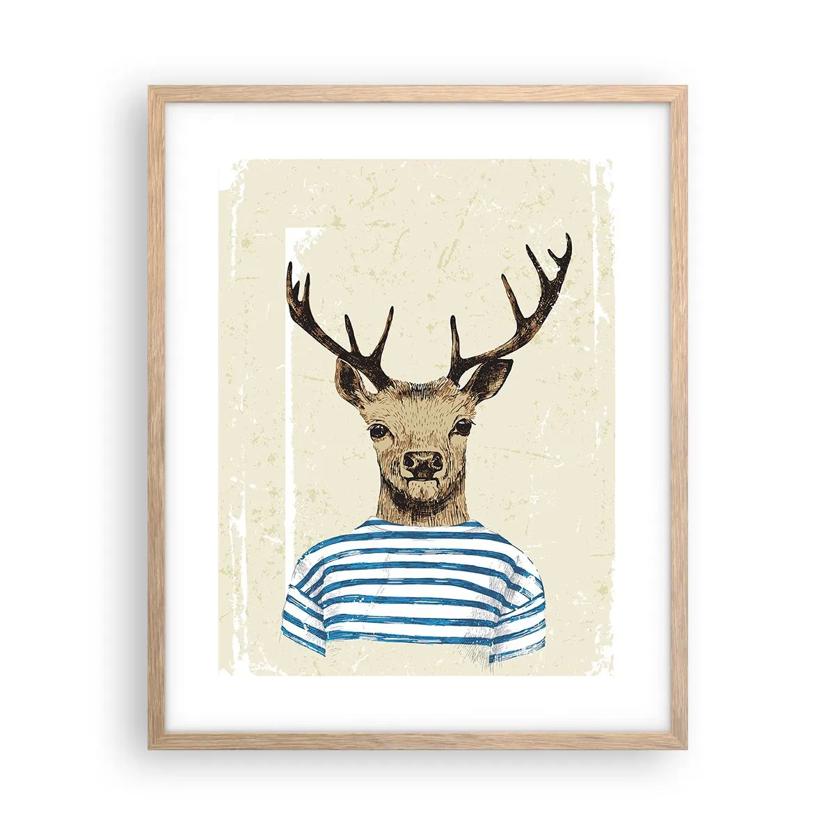 Poster în ramă de stejar deschis - Pentru că îmi plac cămășile cu dungi! - 40x50 cm