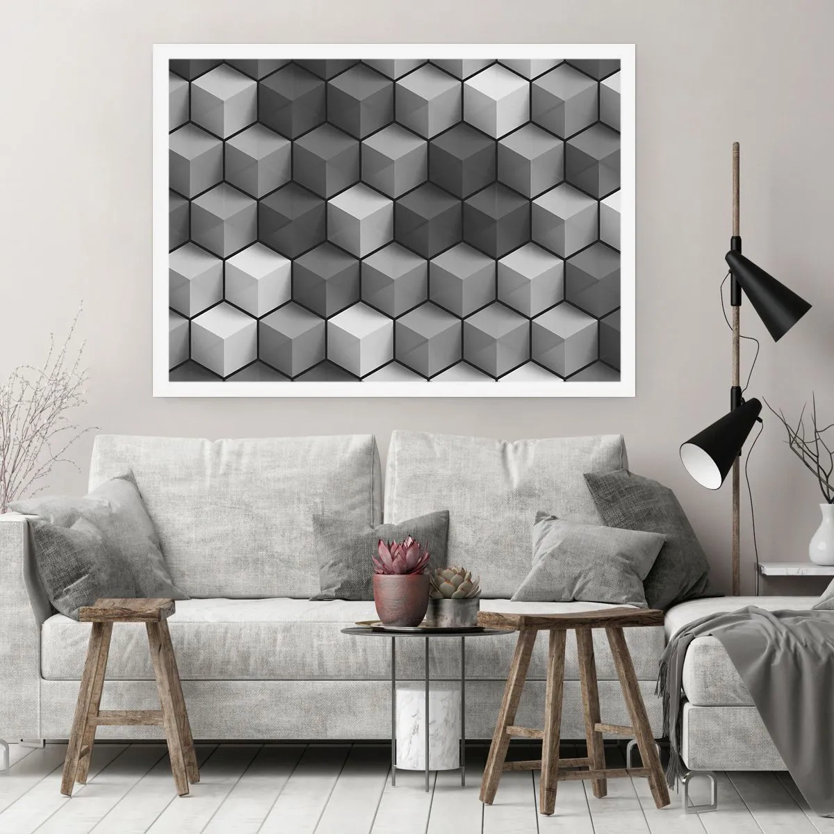 Poster - Puzzle cubist - 91x61 cm