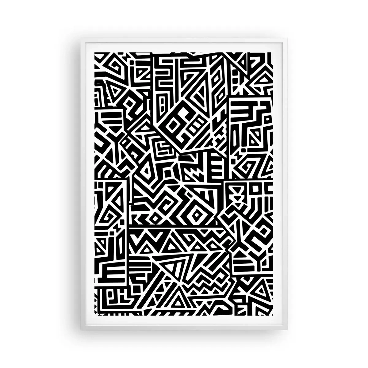 Poster în ramă albă - Compoziție precolumbiană - 70x100 cm