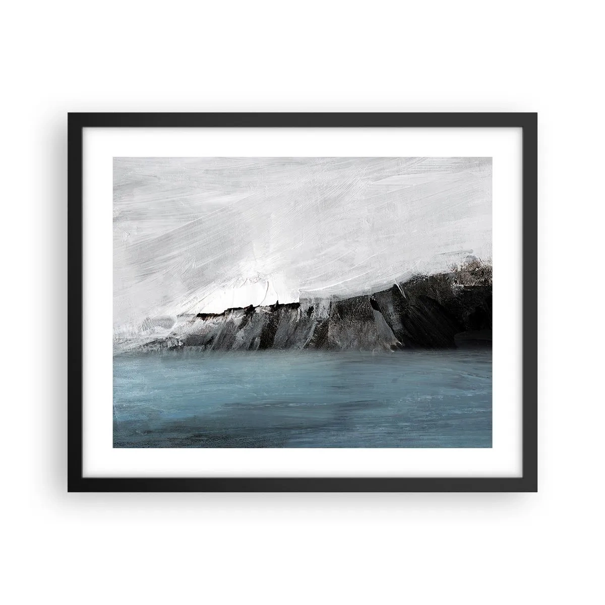 Poster în ramă neagră - Apă - pământ: lupta elementelor - 50x40 cm