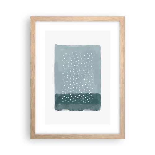 Poster în ramă de stejar deschis - Crescute pe albastru - 30x40 cm