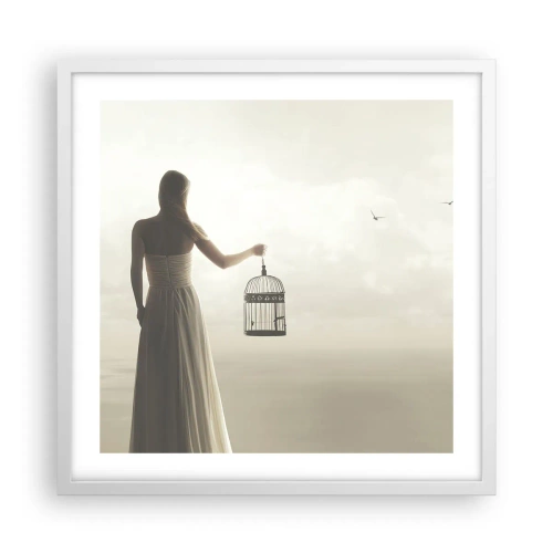 Poster în ramă albă - Fii liberă - 50x50 cm
