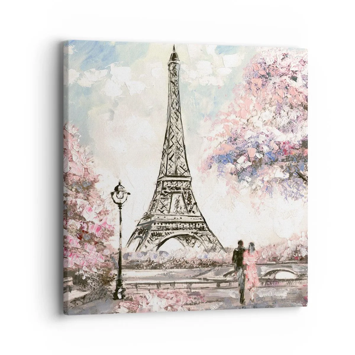 Tablou pe pânză - Plimbare în aprilie la Paris - 40x40 cm