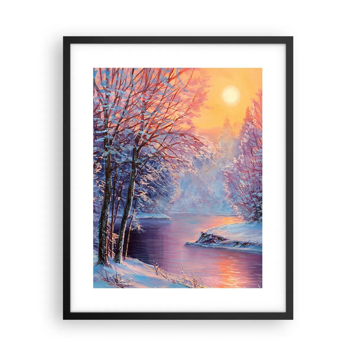 Poster în ramă neagră - Culorile iernii - 40x50 cm